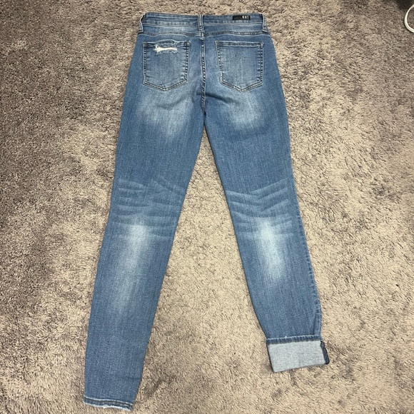 KUT from the Kloth Catherine Boyfriend Denim Distressed Blue Jeans Sz 0 - Picture 7 of 12